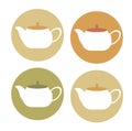 Teapot set. Icons, banners of kitchen items. Illustration Royalty Free Stock Photo